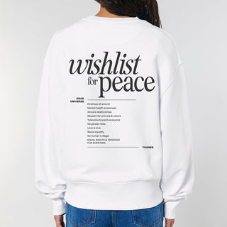 Oversized unisex Pullover WISHLIST white